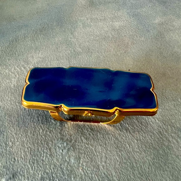 Blue vintage Stratton Lipstick Holder with mirror - Picture 1 of 4